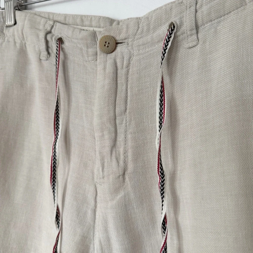 Zara Linen Blend Men Size 31 Shorts Summer Casual Beach Lightweight Neutral - Picture 2 of 9